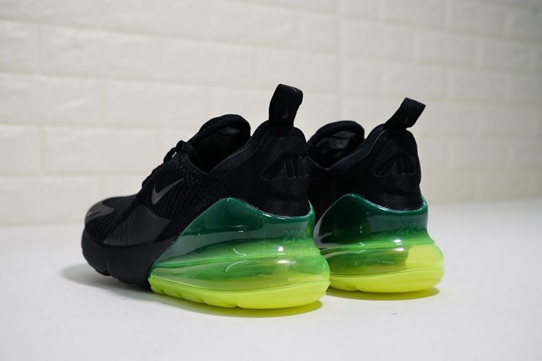 neon green and black air max 270