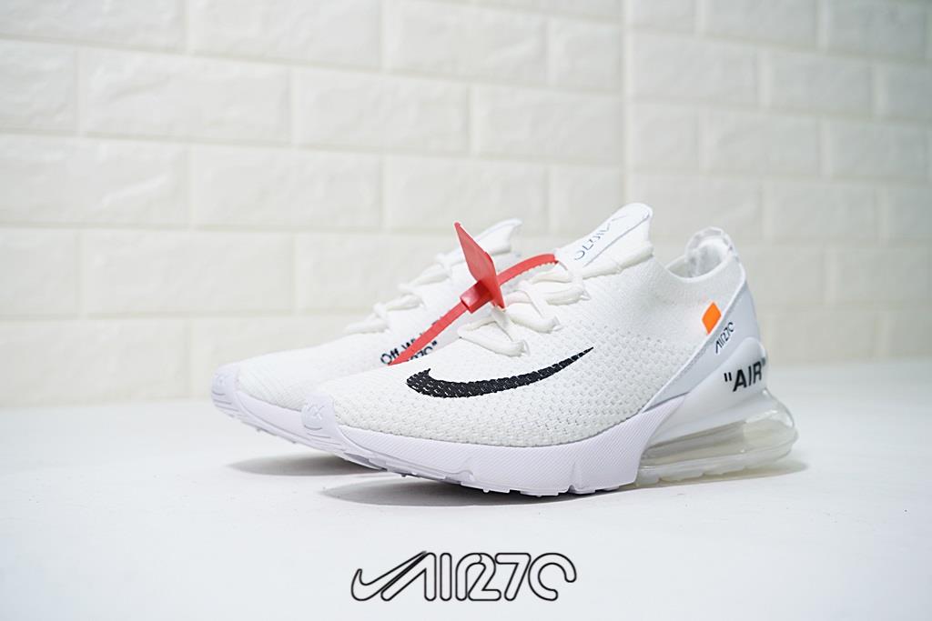 White Nike Air Max 270 Flyknit Off White 2018 only $99 sale