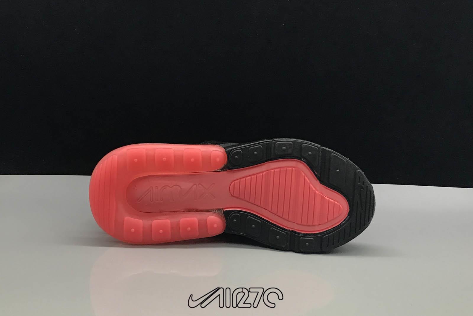 Nike Air Max 270 Black Hot Punch Red For Kids Size 11C - 3Y
