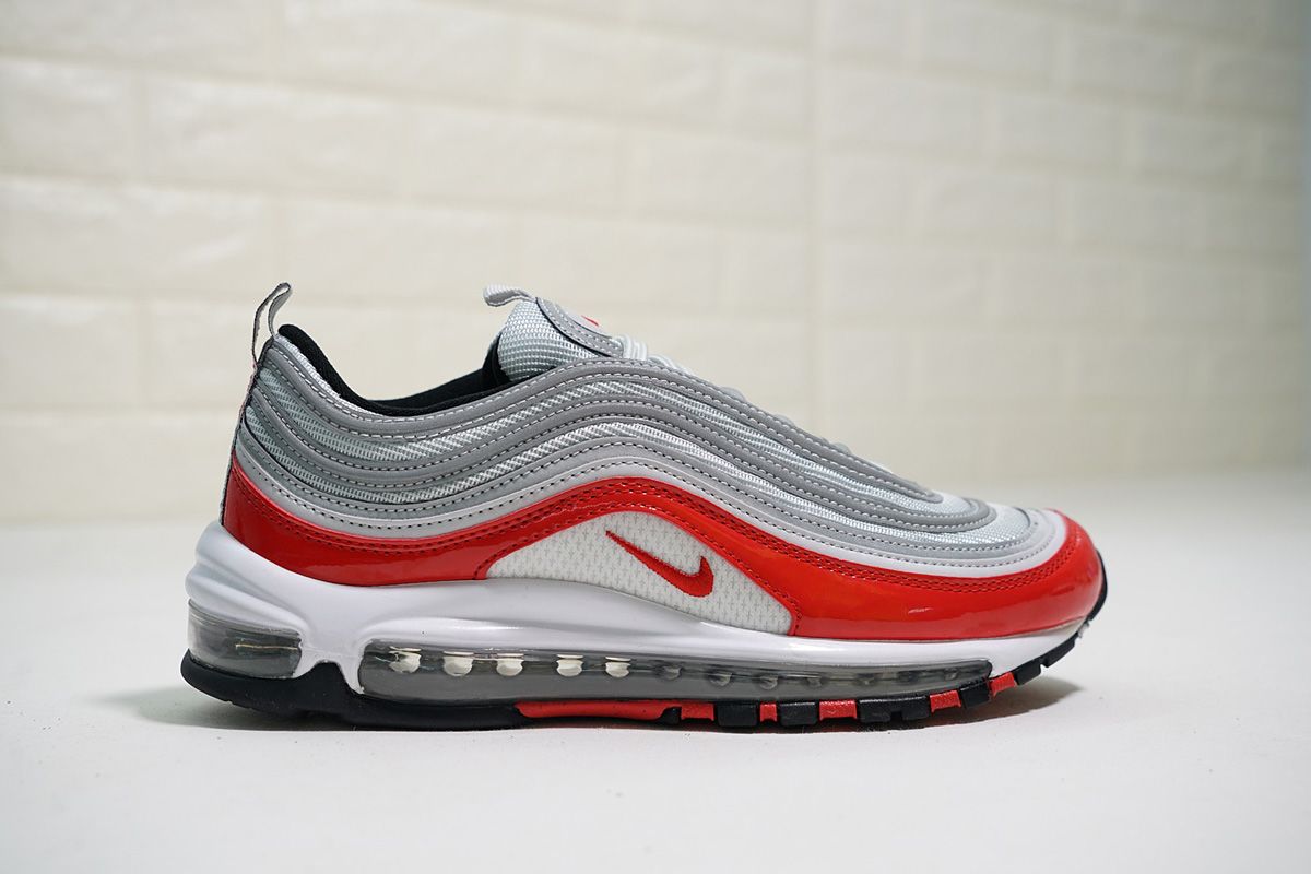 silver and red air max 97