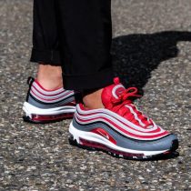 Nike Air Max 97 Gym Red Wolf Grey look on feet