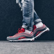 Nike Air Max 97 Gym Red Wolf Grey on feet look