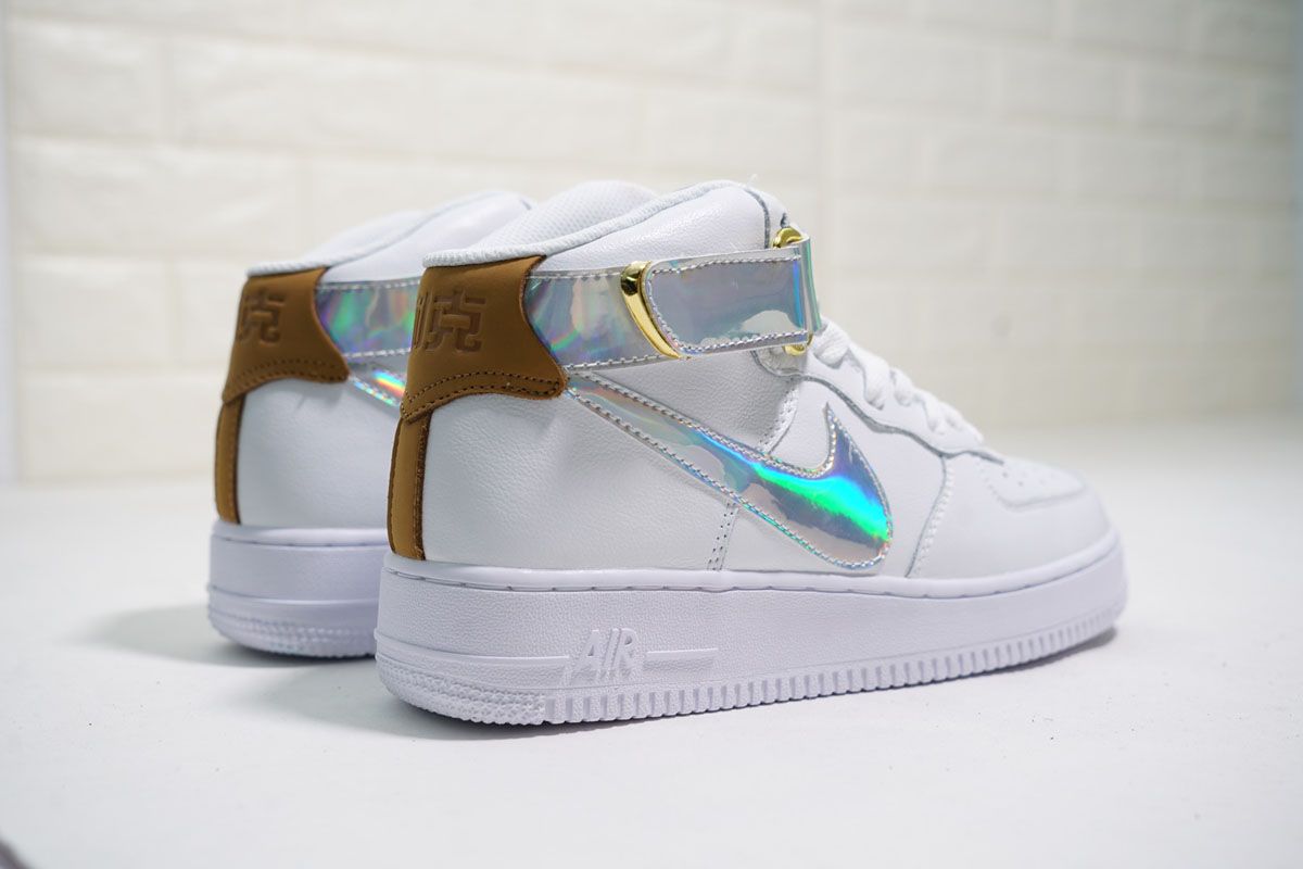 Nike Air Force 1 'The Bund' White/iridescent Swoosh