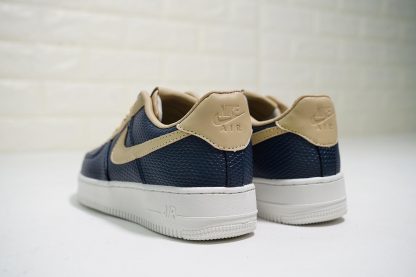 Nike AF1 Upstep Navy Blue Tan heel