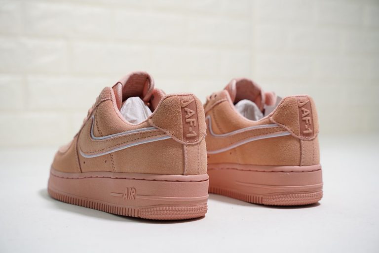 Nike Air Force 1 07 L.V.8 Suede Salmon Pink Women Shoes