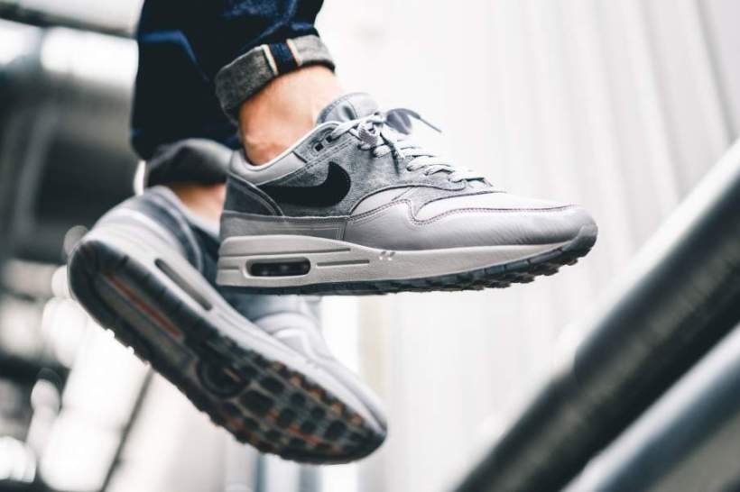 Nike Air Max 1 Centre Pompidou Wolf Grey on feet
