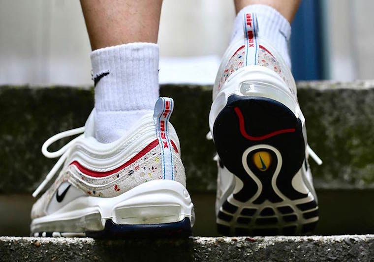 Nike Air Max 97 Paint Splatter on feet look