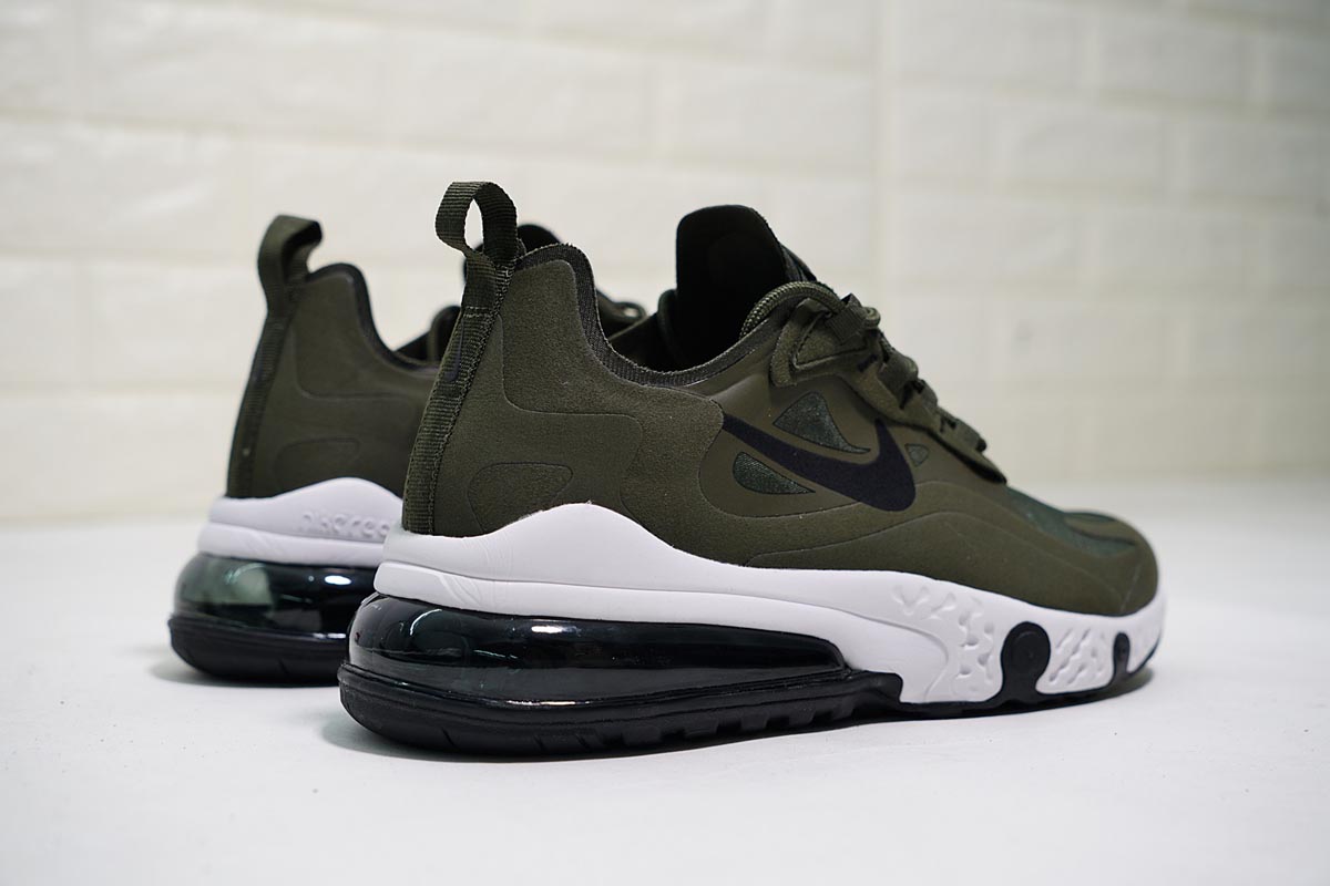 Nike React Air Max 270 Suede Oliver Green Black-White