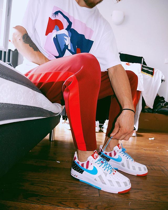 Parra x Nike Air Force 1 Low on feet