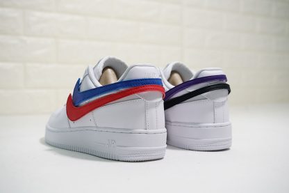 White Nike Air Force 1 Low Swoosh Pack heel