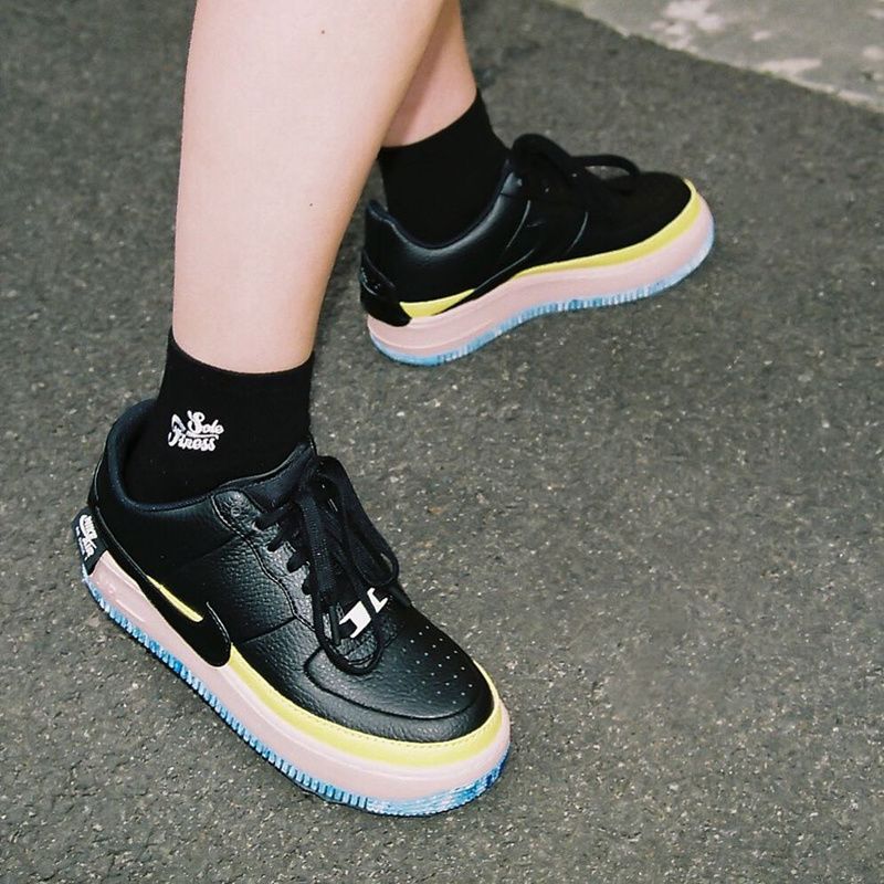 Women Nike AF1 Jester Black Sonic Yellow ON FEET