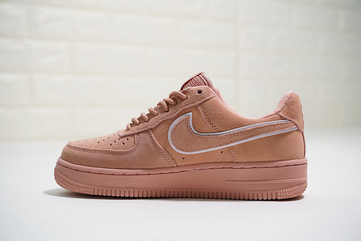 Nike Air Force 1 07 L.V.8 Suede Salmon Pink Women Shoes