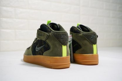 Air Force 1 Mid Jewel Camo France Olive Gum heel