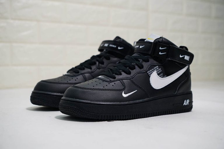 Black Nike Air Force 1 Mid 07 L.V.8 Utility Pack Double Swoosh