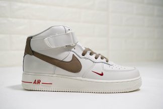 Nike Air Force 1 High ID White Light Brown Red