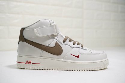 Nike Air Force 1 High ID White Light Brown Red