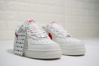 Nike Air Force 1 Low White University Red Toe