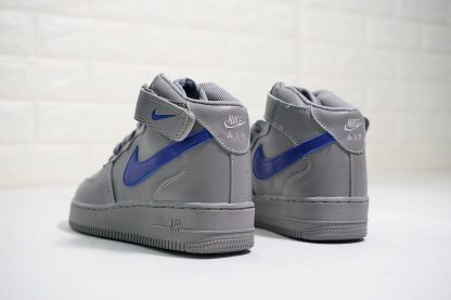 Nike Air Force 1 Mid Dust Grey Deep Royal heel
