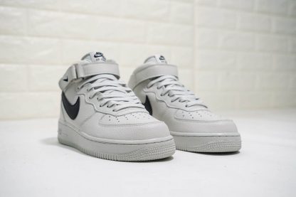 Nike Air Force 1 Mid Light Bone Black Swoosh toe