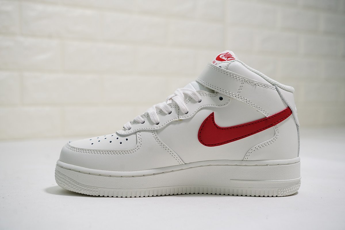 nike air force 1 mid red white