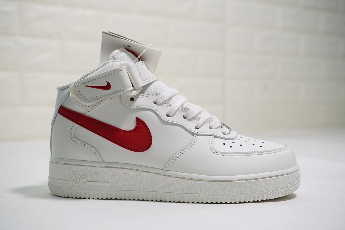 nike air force 1 high red and white