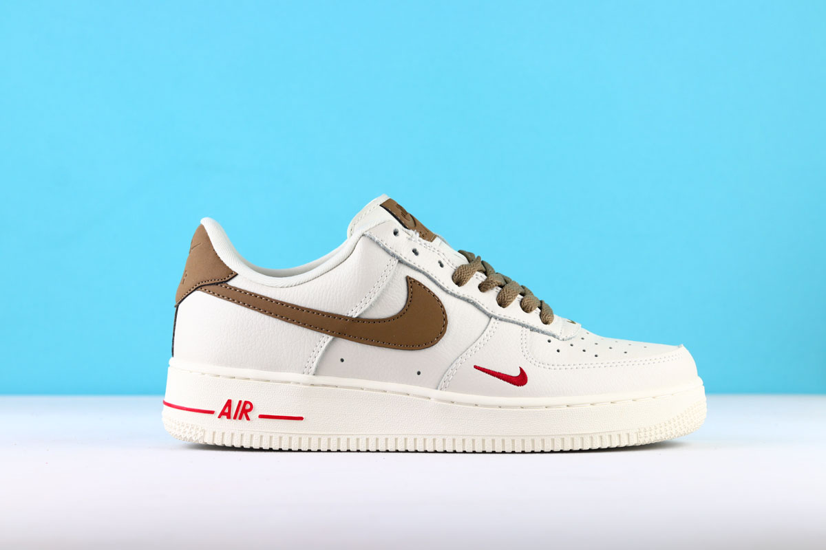 nike air force 1 brown and white