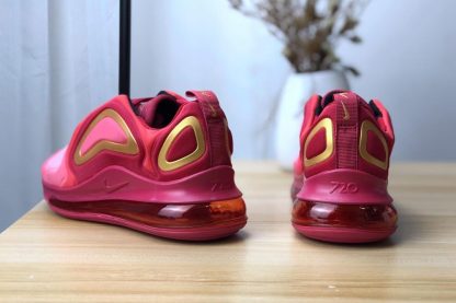 Kids Air Max 720 Burgundy Gold heel