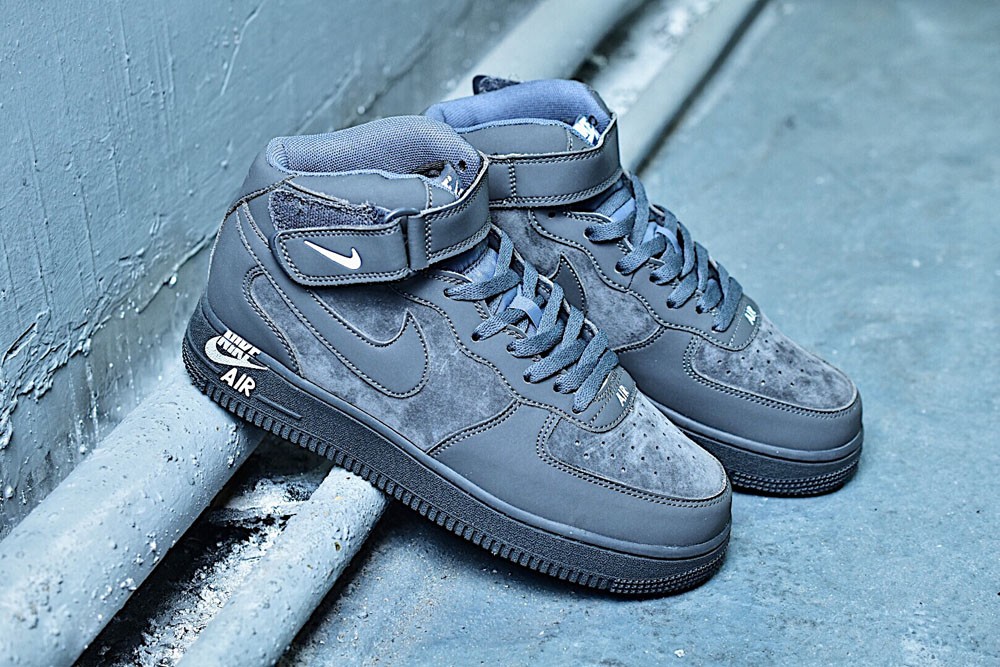 nike air force one mid grey