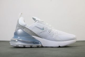 Glittery Womens Air Max 270 DIY Metallic Summit White