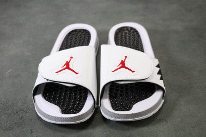 Jordan Hydro V White Red Silver Sandals Mens Slide jumpman