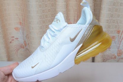 2019 shoes Nike Air Max 270 White Gold Glitter