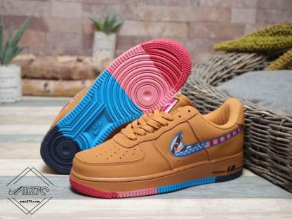 gum Nike Air force 1 Low Wheat with Parra swoosh