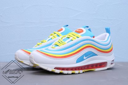 2019 Air Max 97 White-BlueYellow GS Shoes