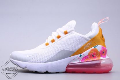 2019 Nike Air Max 270 White Yellow with Flower