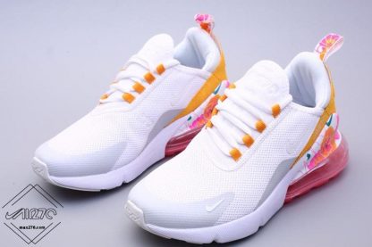 2019 Nike Air Max 270 White Yellow with Flower shoes