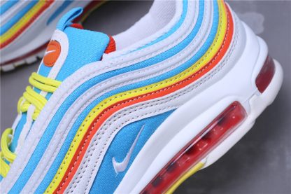 Air Max 97 White-BlueYellow GS Shoes air unit