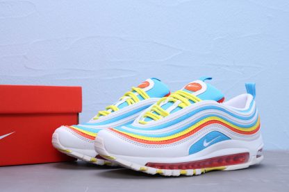 Grade School Air Max 97 White-BlueYellow GS Shoes shoes