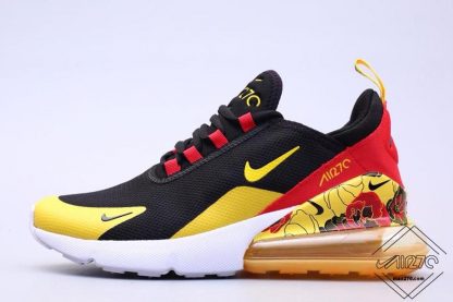 Mens Air Max 270 Black Yellow with Flower