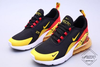Mens Air Max 270 Black Yellow with Flower for sale