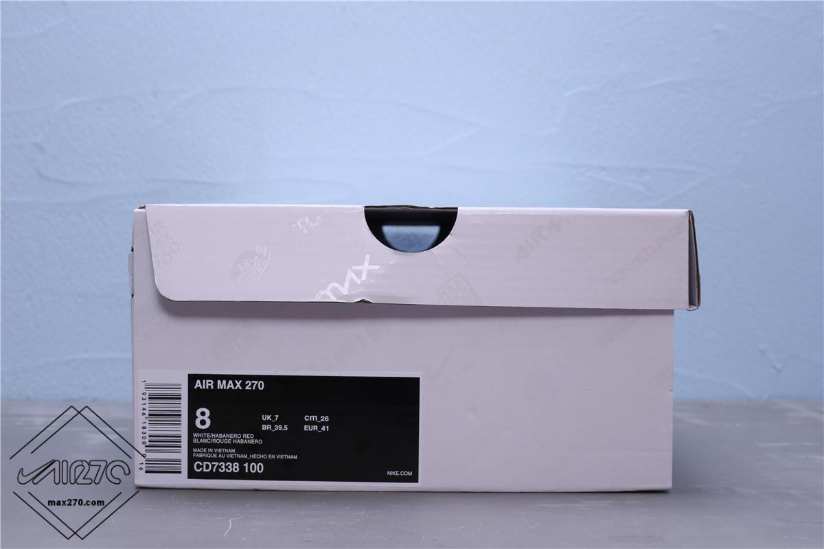 Nike Air Max 270 White Royal Red CD7338 100 2019 Shoes