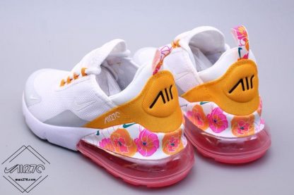 Nike Air Max 270 White Yellow with Flower heel