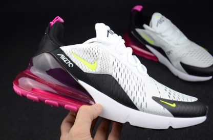 close look at Max 270 White Black Volt Fuchsia AH8050-109