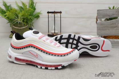 Air Max 97 White Cream White With Black Nike Logo Strip