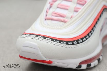 Air Max 97 White Cream White With Black Nike Logo Strip toe