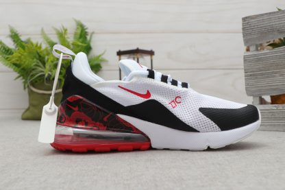 Nike Air Max 270 White Black With Red Flower Swoosh