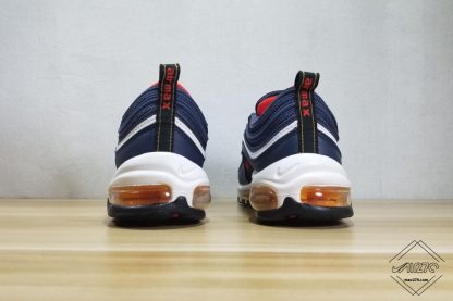 Nike Air Max 97 Midnight Navy Habanero Red heel