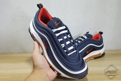 Nike Air Max 97 Midnight Navy Habanero Red shoes