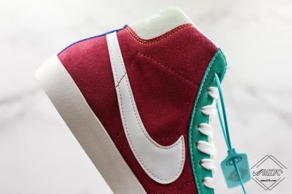 Nike Blazer Mid Vintage 77 Noble Red Kinetic Green swoosh
