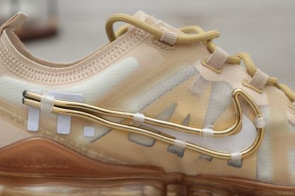 Nike Vapormax 2019 Customized Crystals Cream Gold swoosh