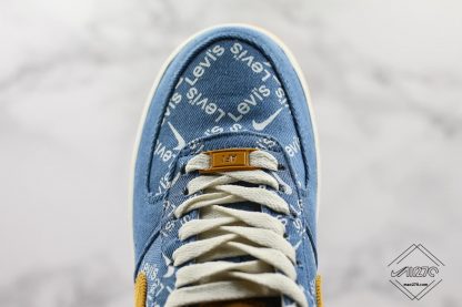Leevis Nike By You af 1 Denim water blue gold toe